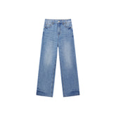 Women's Washed Cooling Straight-Leg Jeans